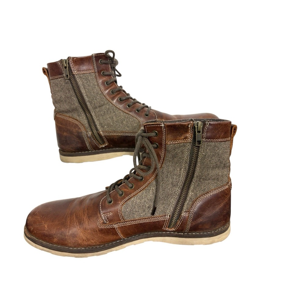 Mens Crevo Trilby Sz 11.5 Chestnut Lace Up Side Zip Chukka Boot Leather USA